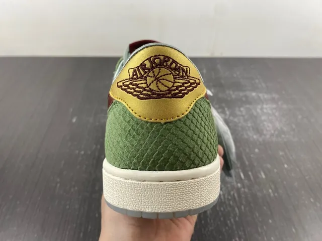 Nike Dunk Low Green Maroon Gold Lifestyle Sneakers 6