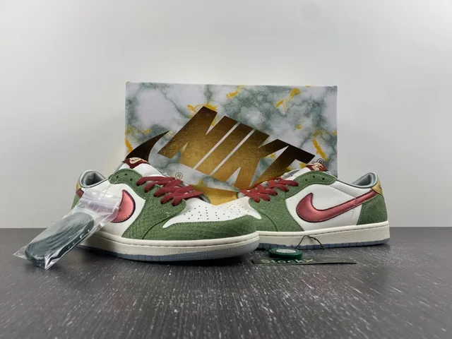 Nike Dunk Low Green Maroon Gold Lifestyle Sneakers 13
