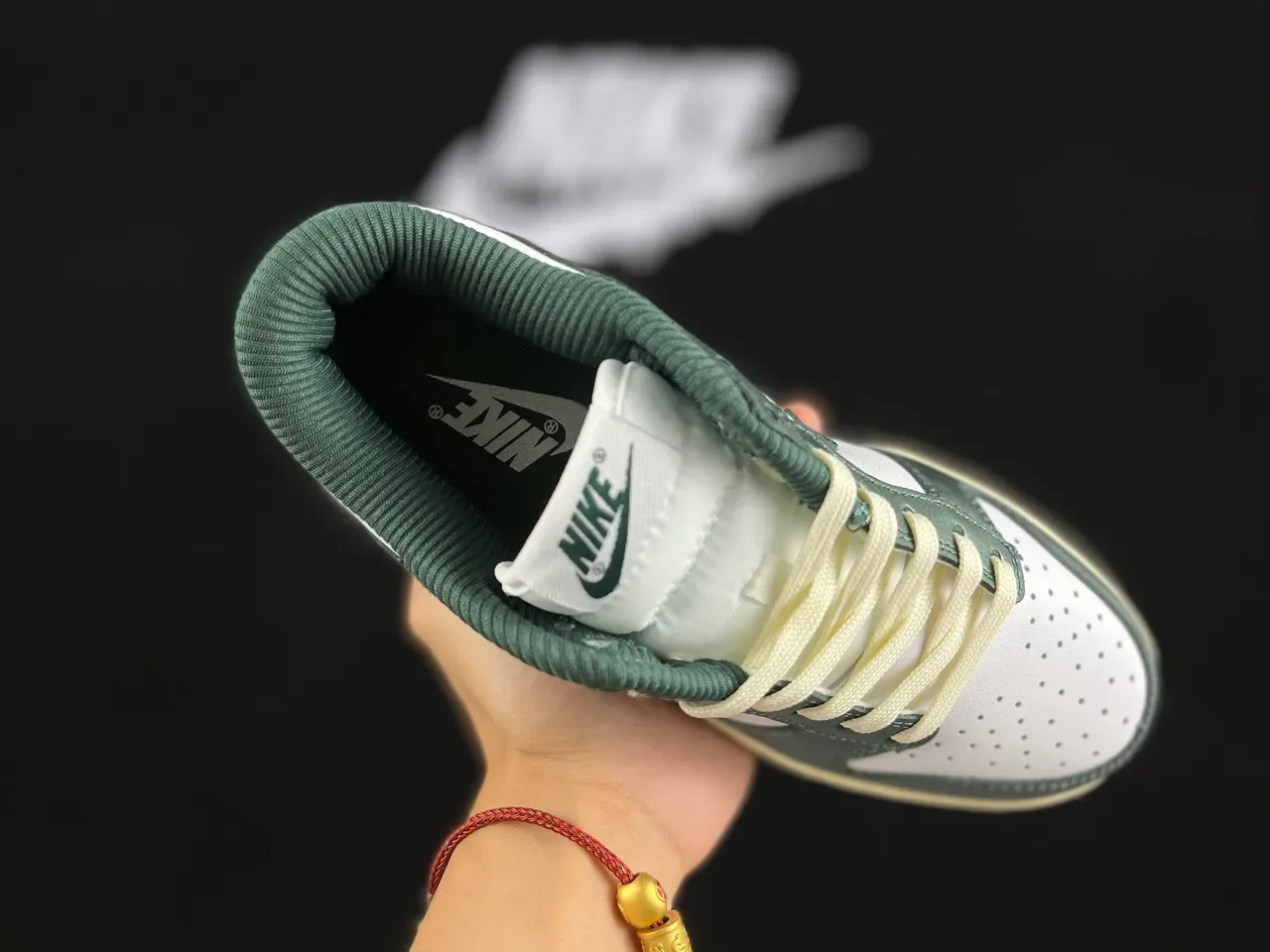 Nike Dunk Low Metallic Green White Lifestyle Sneakers 3