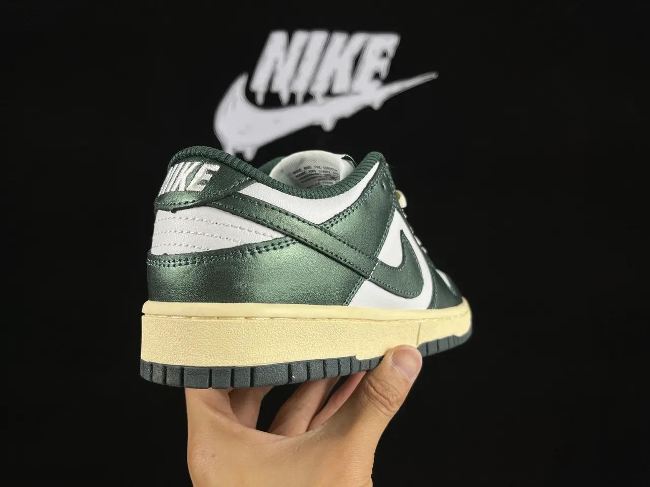 Nike Dunk Low Metallic Green White Lifestyle Sneakers 4