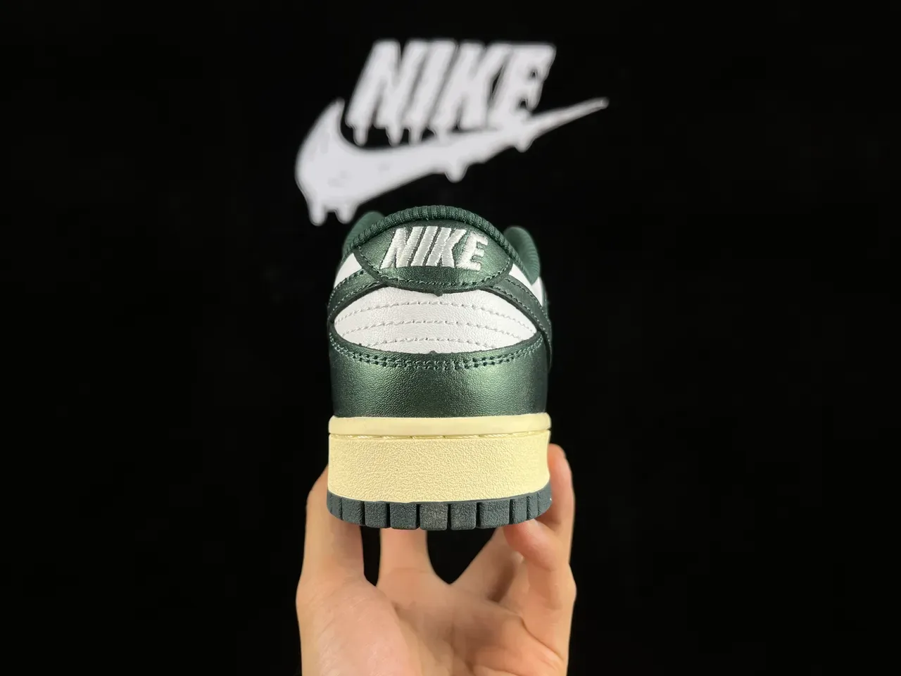 Nike Dunk Low Metallic Green White Lifestyle Sneakers 5