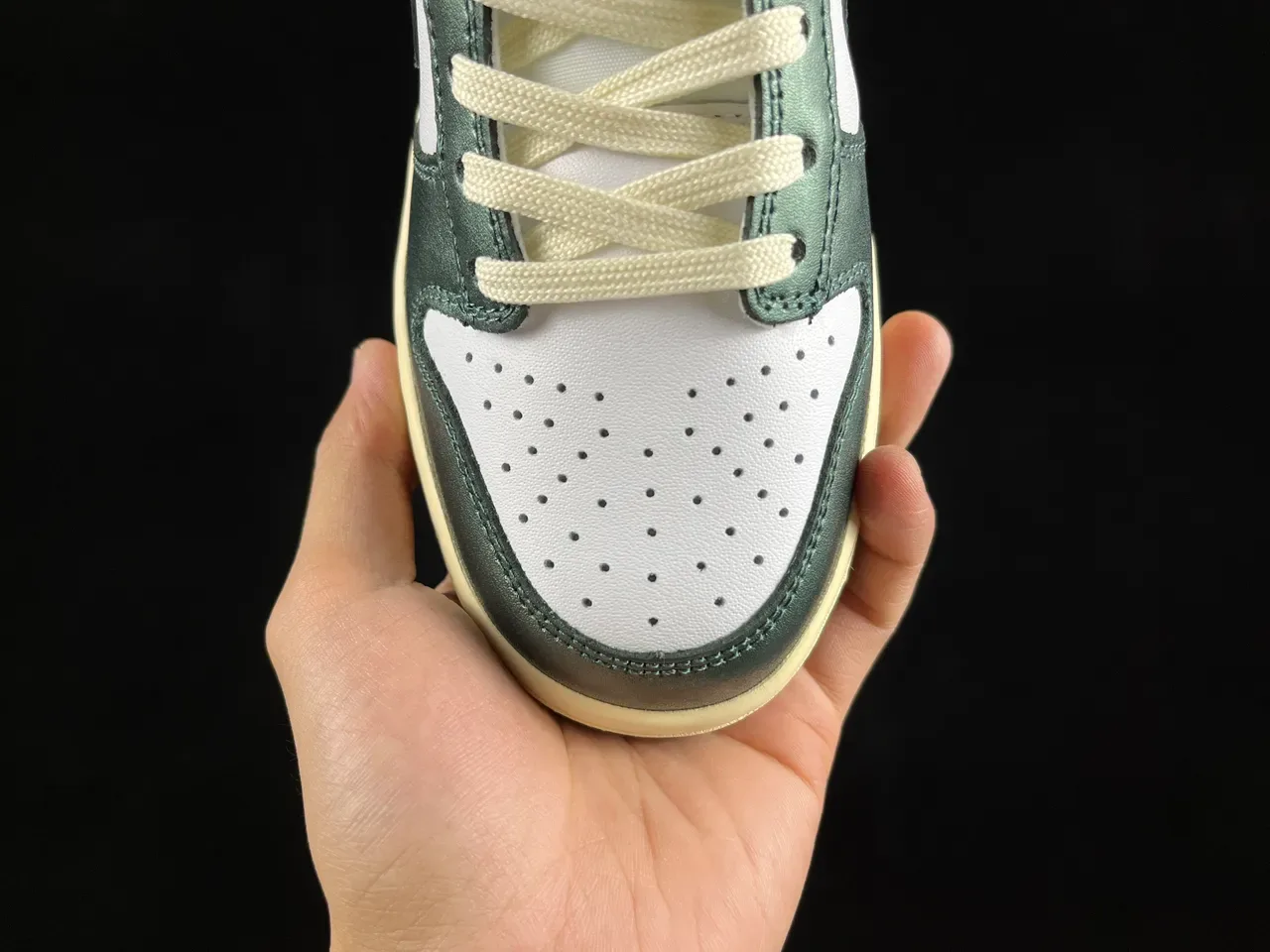 Nike Dunk Low Metallic Green White Lifestyle Sneakers 7
