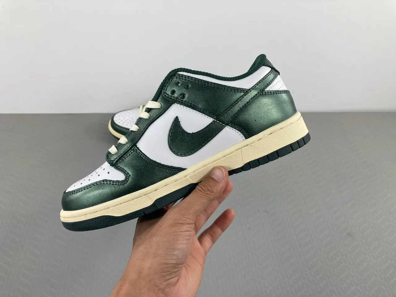 Nike Dunk Low Metallic Green White Lifestyle Sneakers 14