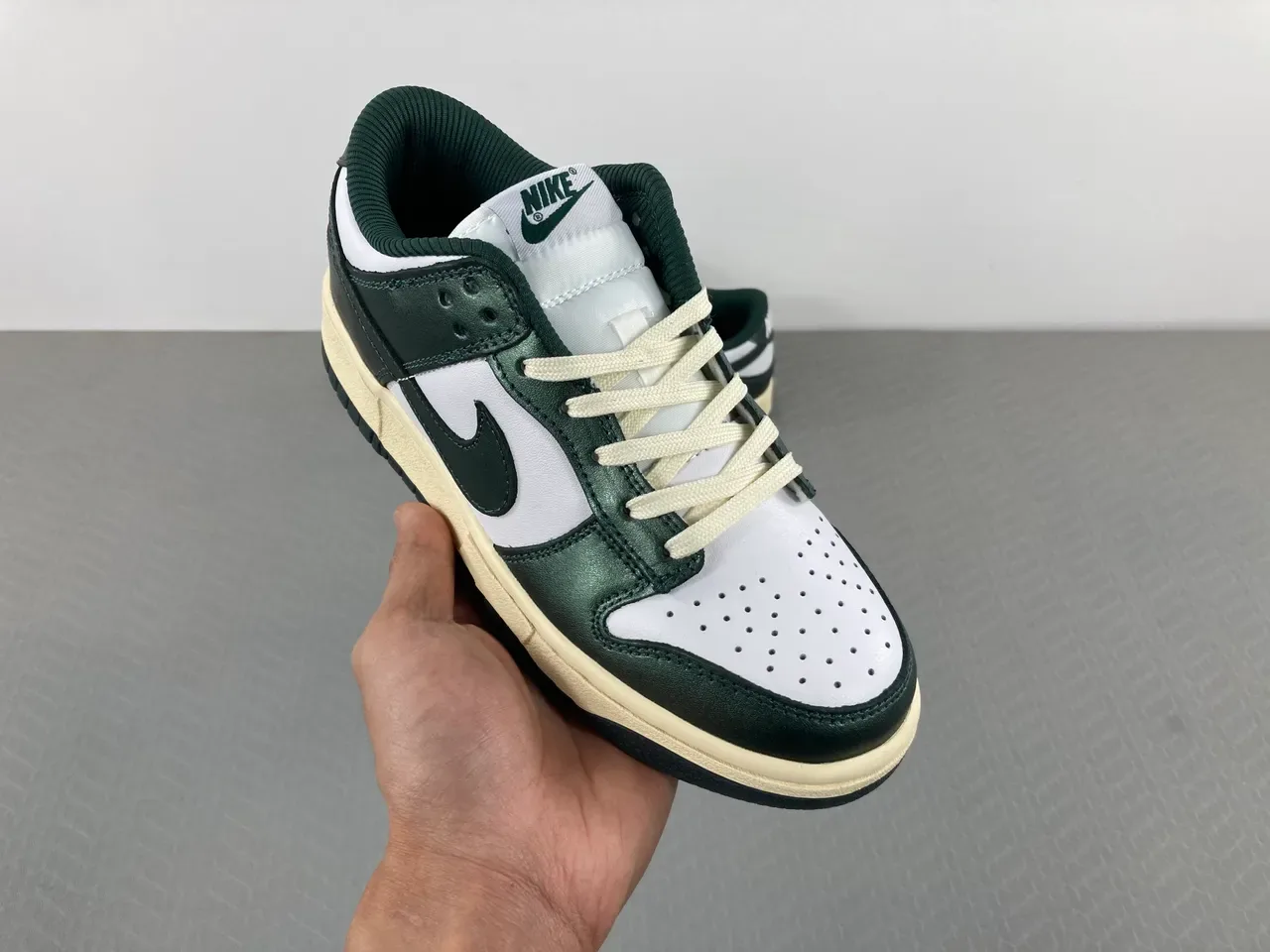 Nike Dunk Low Metallic Green White Lifestyle Sneakers 16