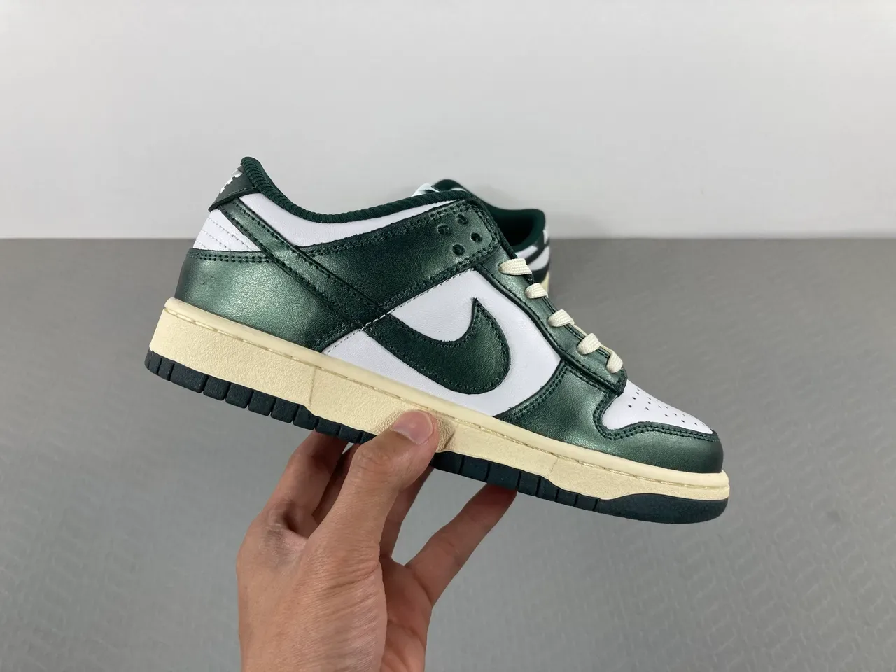Nike Dunk Low Metallic Green White Lifestyle Sneakers 17