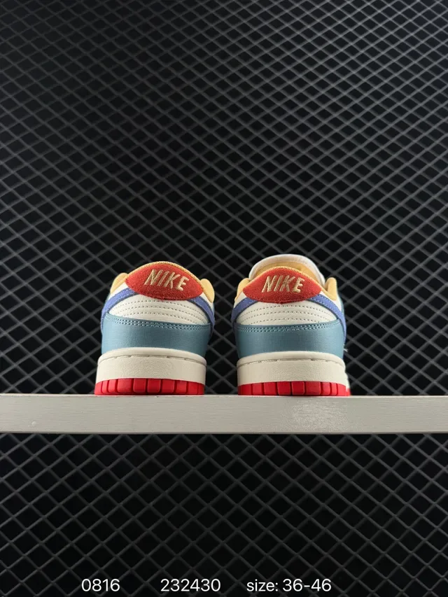 Nike Dunk Low Retro Blue Red Multi-Panel Lifestyle Sneakers 3