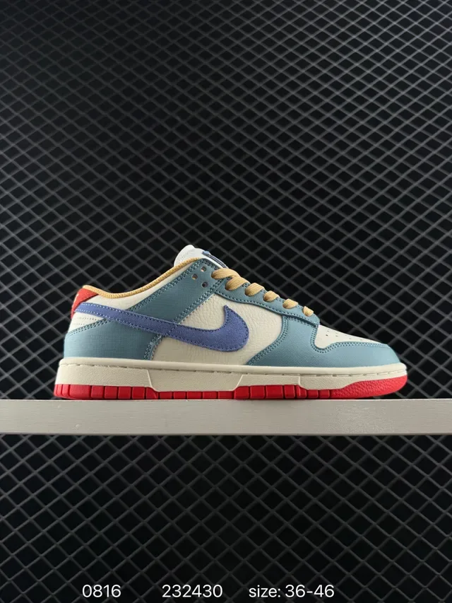 Nike Dunk Low Retro Blue Red Multi-Panel Lifestyle Sneakers 6