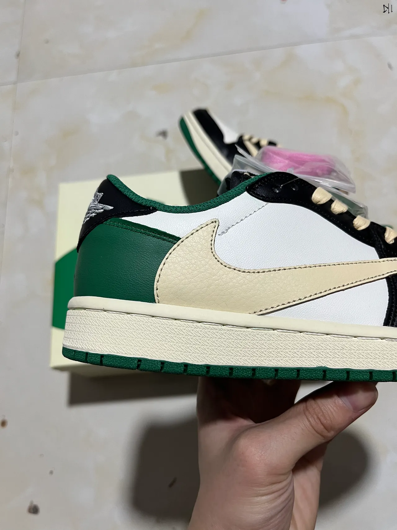 Nike Dunk Low White Black Green Cream Lifestyle Sneakers 7