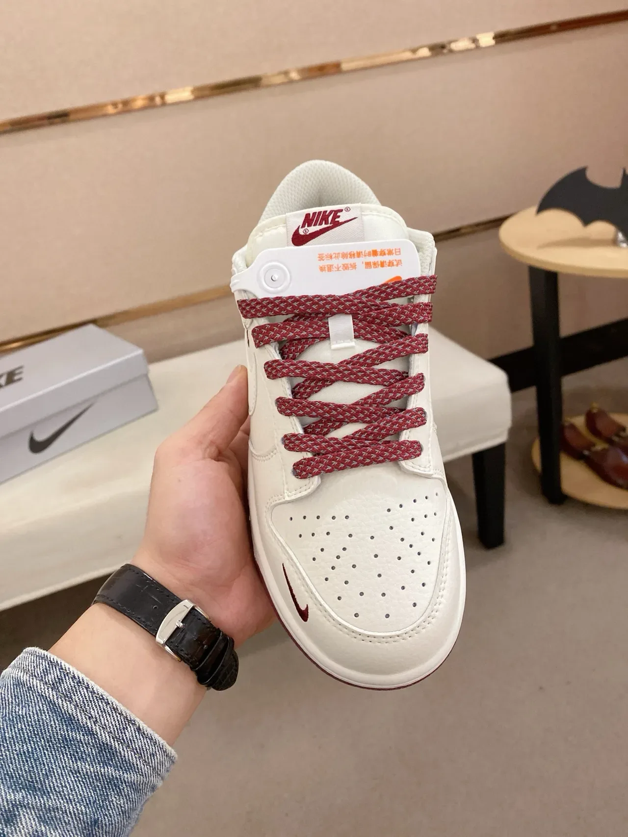 Nike Dunk Low White Maroon Lifestyle Sneakers 2