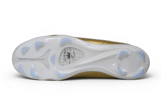 Nike Gold Blue Metallic Upper Turquoise Swoosh Accent Firm-Ground Soccer Shoes 6