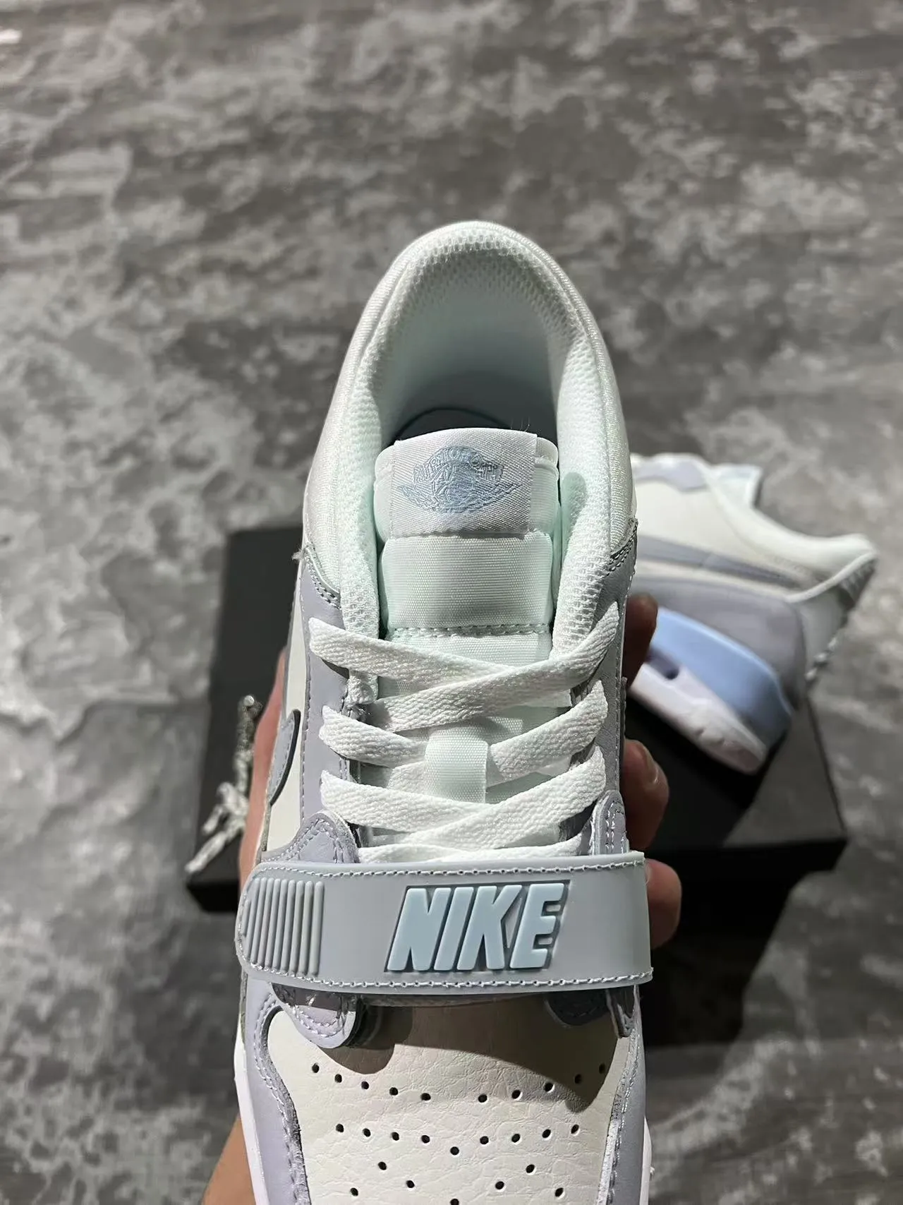 Nike Gray Blue Low-Top Layered Synthetic And Suede Lifestyle Sneakers 4