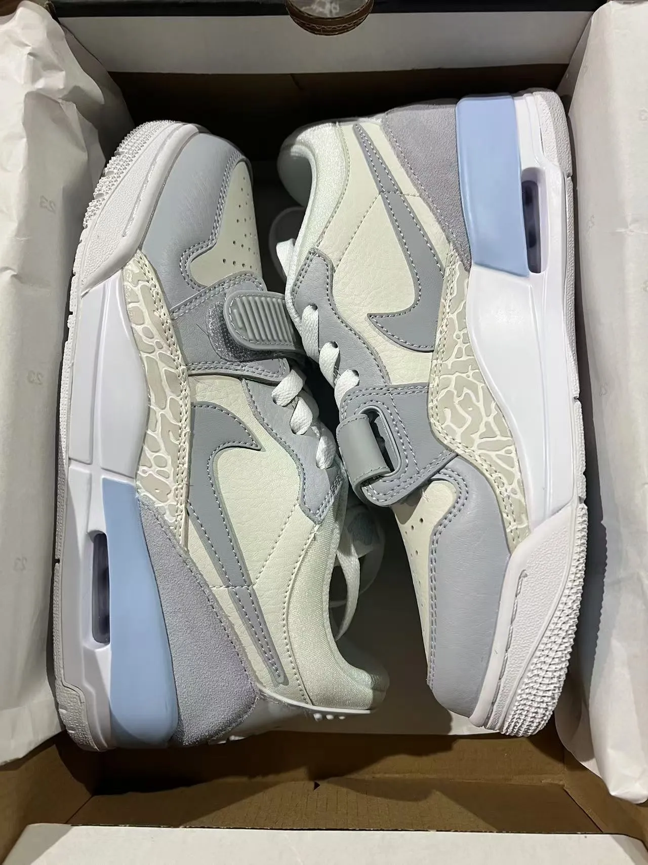 Nike Gray Blue Low-Top Layered Synthetic And Suede Lifestyle Sneakers 9
