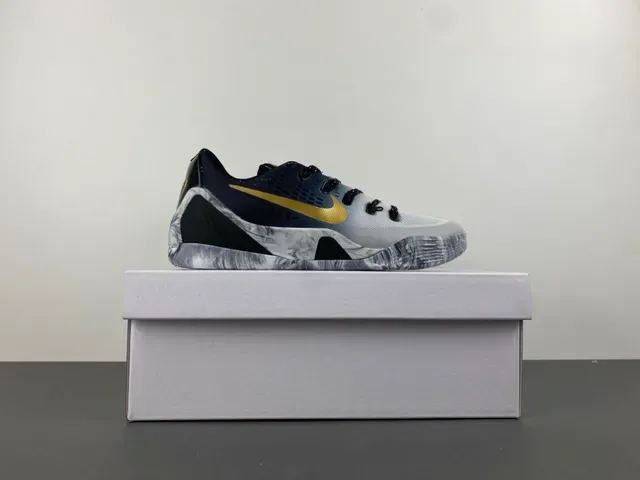 Nike Gray Gold Low-Top Perforated Mesh Upper Basketball Shoes 15
