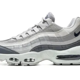 Nike Gray Navy Layered Quilted Upper Visible Air Cushioning Units Lifestyle Sneakers