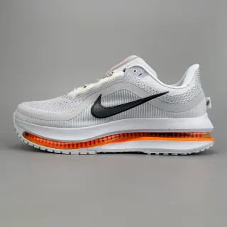 Nike Zapatos de Running con upper de malla de tejido gris y naranja, unidad Air Zoom visible de largo completo