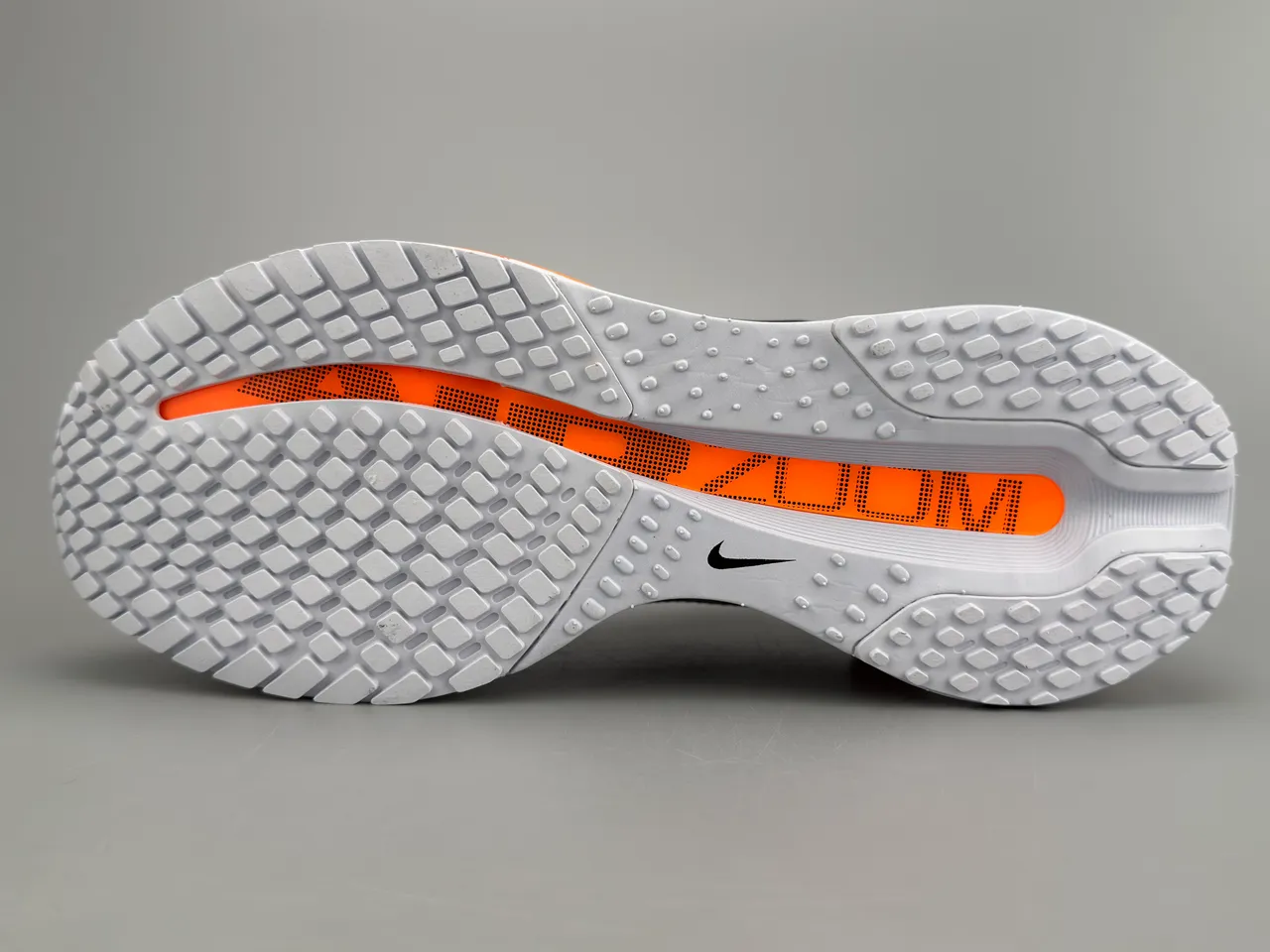 Nike Gray Orange Knit Mesh Upper Full-Length Visible Air Zoom Unit Running Shoes 4