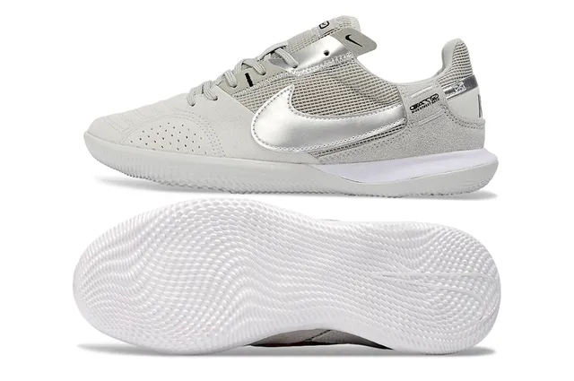 Nike Gray Silver Low-Top Perforated Toebox Sneakers 6