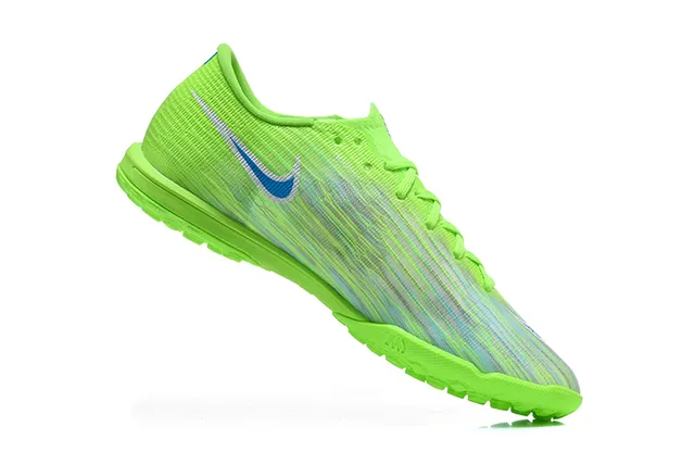 Nike Green Blue Low-Cut Synthetic Knit Upper Turf Soccer Shoes 3
