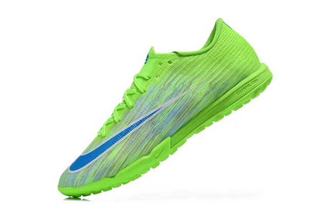 Nike Green Blue Low-Cut Synthetic Knit Upper Turf Soccer Shoes 4