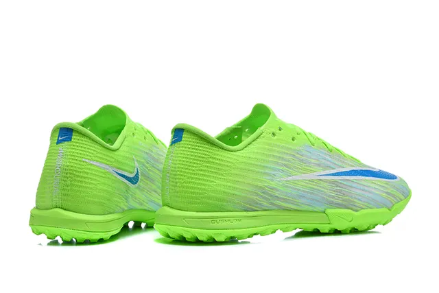 Nike Green Blue Low-Cut Synthetic Knit Upper Turf Soccer Shoes 5