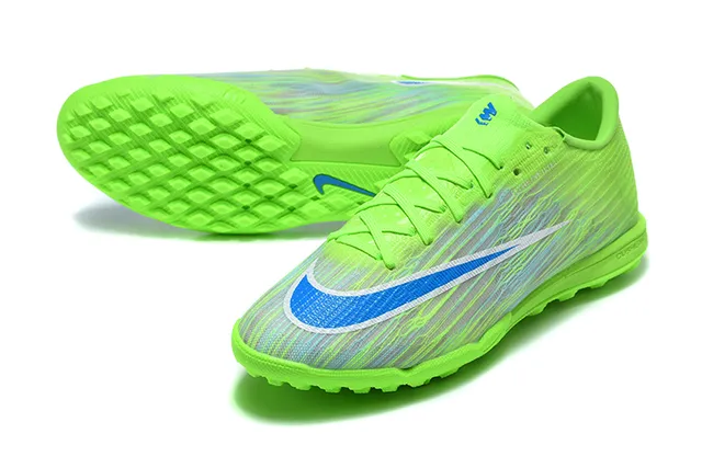 Nike Green Blue Low-Cut Synthetic Knit Upper Turf Soccer Shoes 6