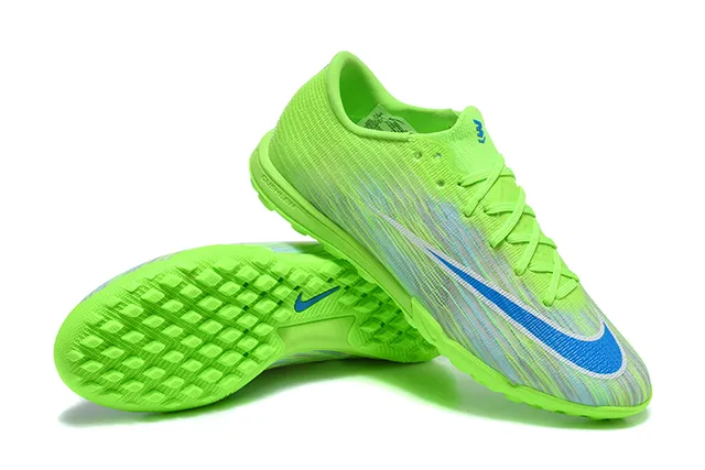 Nike Green Blue Low-Cut Synthetic Knit Upper Turf Soccer Shoes 7