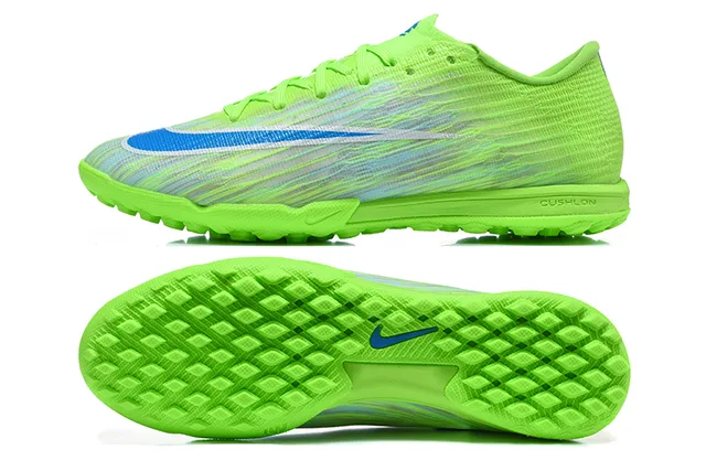Nike Green Blue Low-Cut Synthetic Knit Upper Turf Soccer Shoes 9