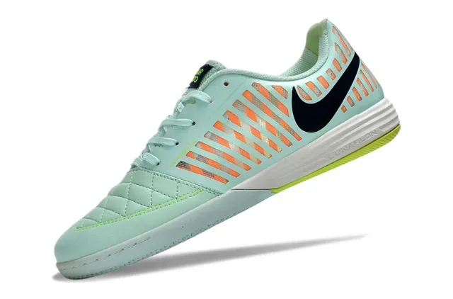 Nike Vert Orange Embout matelassé Cage latérale perforée Chaussures de football indoor 3