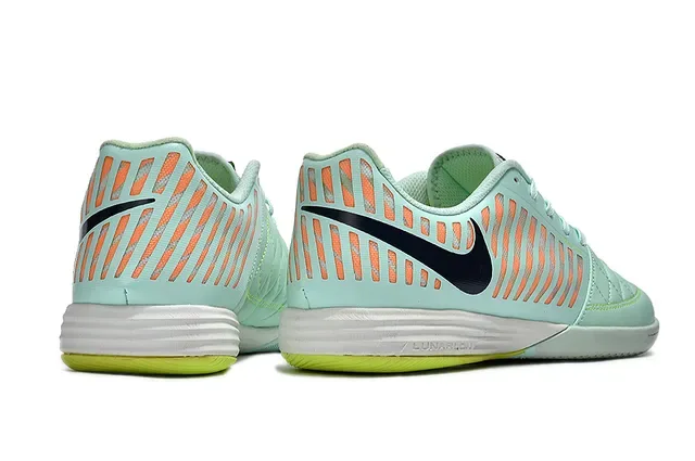 Nike Vert Orange Embout matelassé Cage latérale perforée Chaussures de football indoor 5