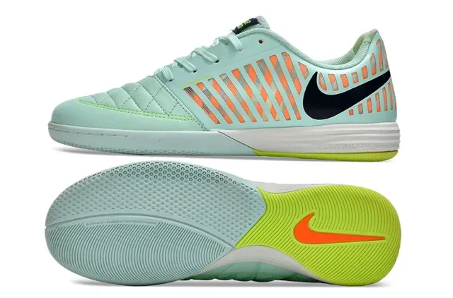Nike Vert Orange Embout matelassé Cage latérale perforée Chaussures de football indoor 6
