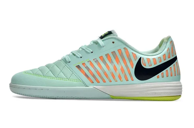 Nike Vert Orange Embout matelassé Cage latérale perforée Chaussures de football indoor 7