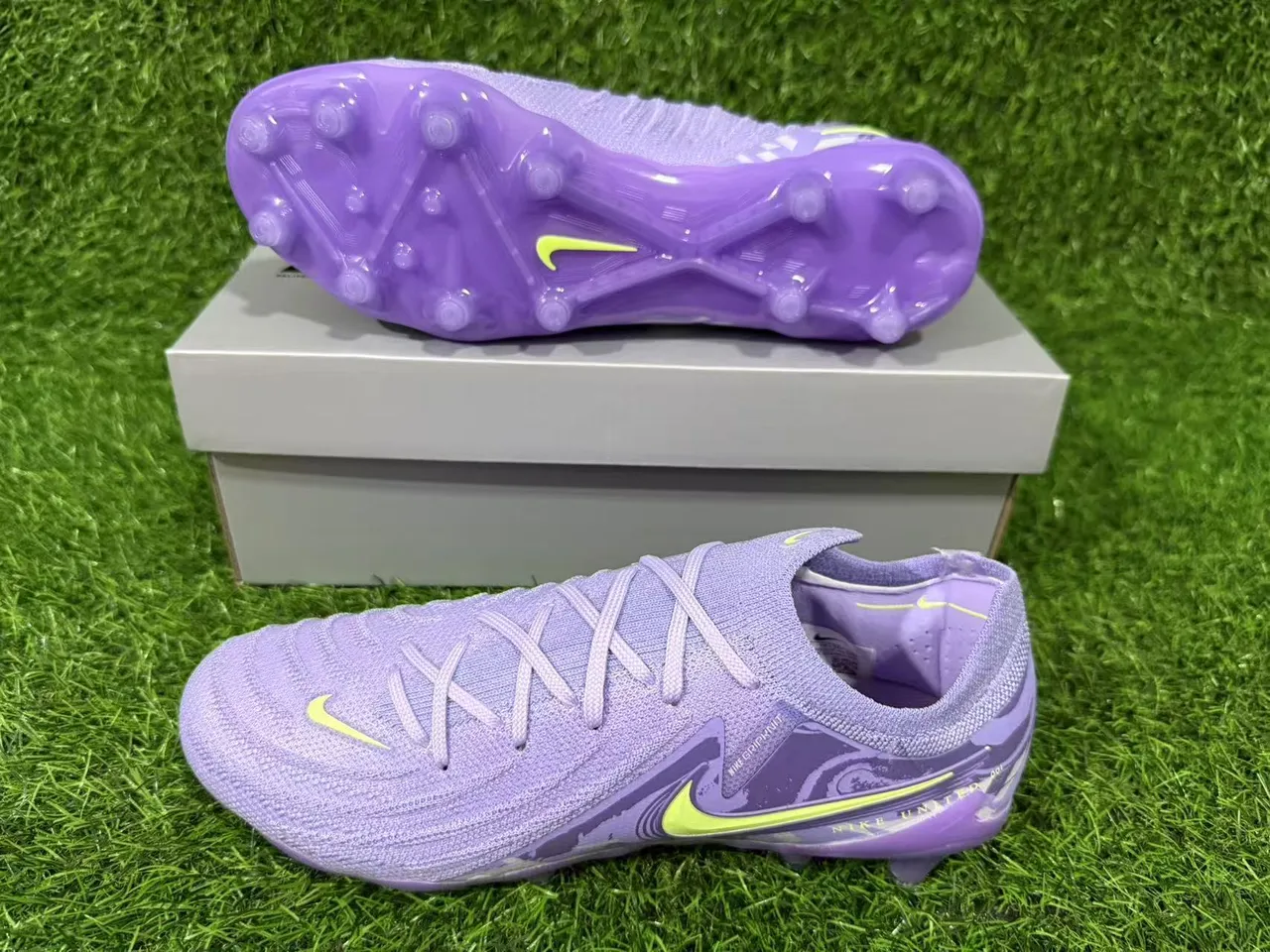 Nike Grip-Huit Nike United 001 Purple Neon Yellow Firm-Ground Soccer Shoes 3