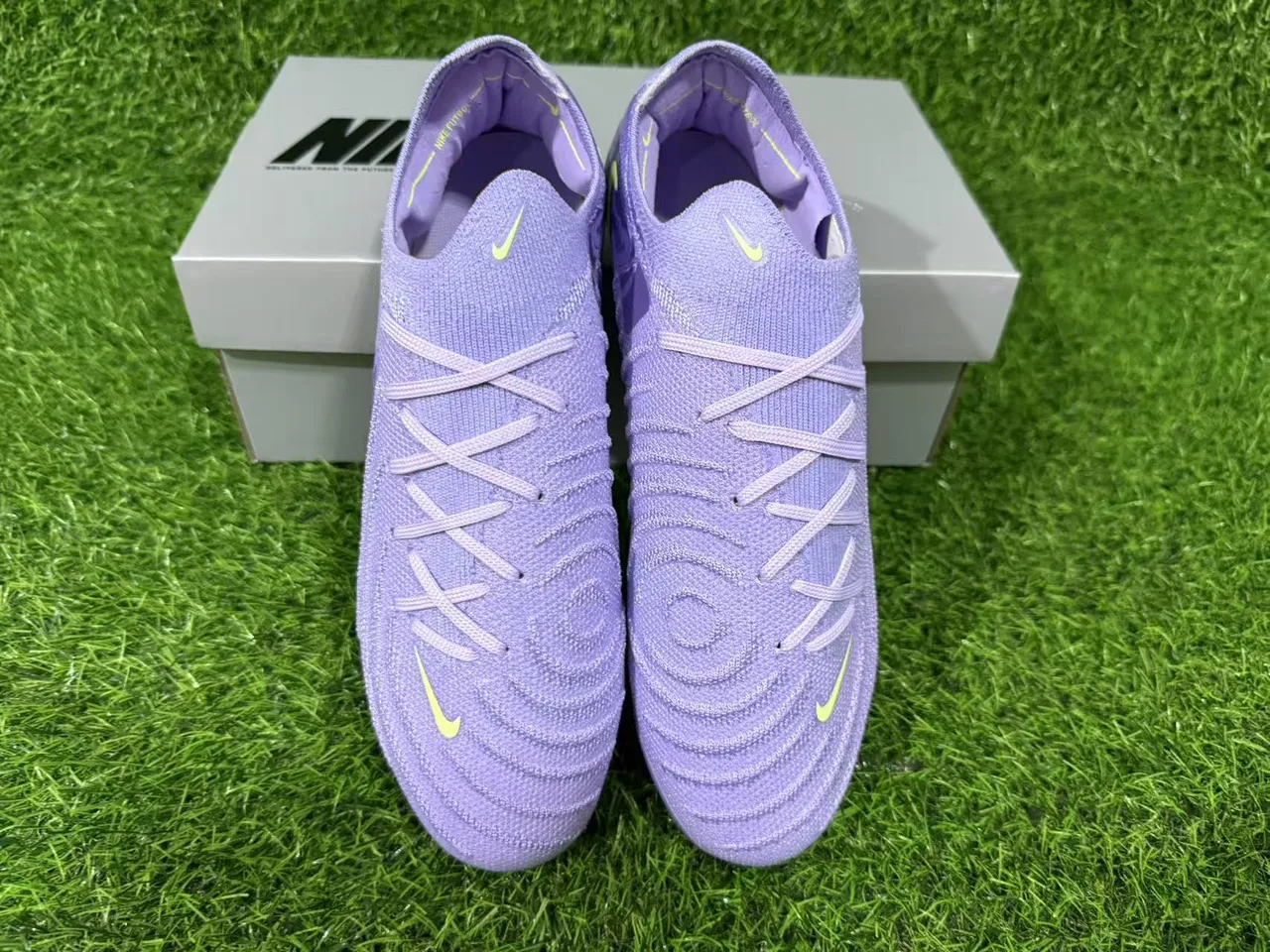 Nike Grip-Huit Nike United 001 Purple Neon Yellow Firm-Ground Soccer Shoes 5