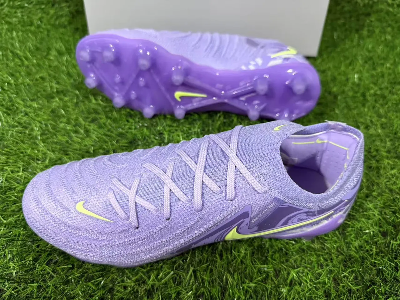 Nike Grip-Huit Nike United 001 Purple Neon Yellow Firm-Ground Soccer Shoes 6