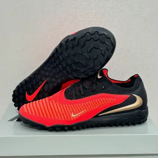 Nike Gripknit Black Orange Knit Upper Conical Studs Turf Soccer Shoes