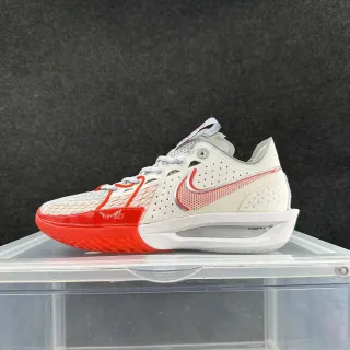 Nike GT Cut सफेद लाल परफोरेटेड मेश बास्केटबॉल जूते
