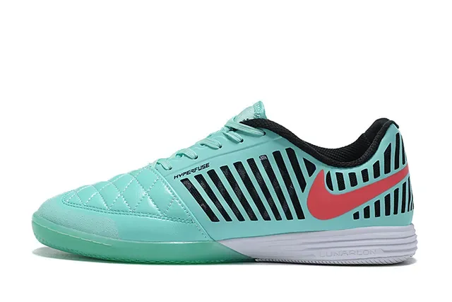 Nike Hypervenom Indoor Chaussures de football indoor vert et rouge orteil matelassé panneau latéral rayé noir 7