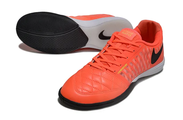 Nike Hypervenom Indoor Orange Black Quilted Toe Box Diagonal Synthetic Cage Overlay Indoor Soccer Shoes 5