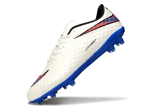 Nike Hypervenom White Blue Low-Cut Lace-Up Textured Synthetic Upper Firm-Ground Soccer Shoes 3