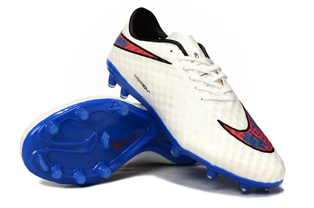 Nike Hypervenom White Blue Low-Cut Lace-Up Textured Synthetic Upper Firm-Ground Soccer Shoes 4