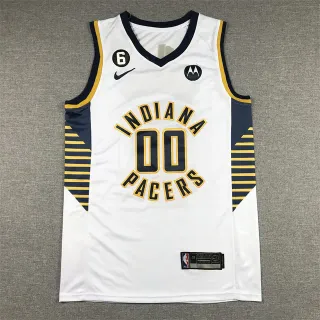 Nike Indiana Pacers #00 White Navy Gold Sleeveless V-Neck Jersey