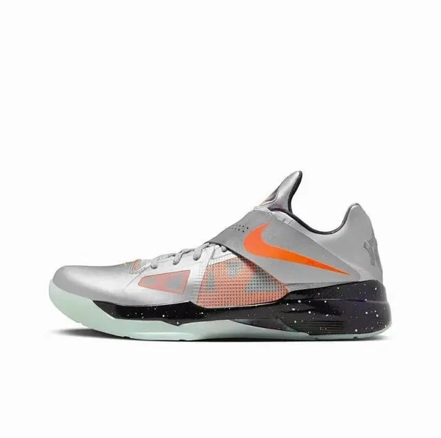 Nike KD IV Chaussures de Basketball Argent Orange Noir Tacheté 2