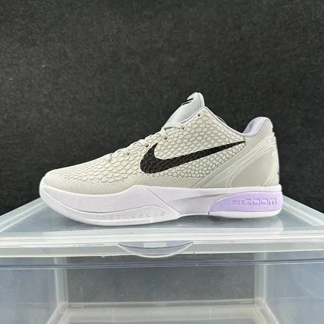 Nike Kobe 6 White Gray Black Lavender Basketball Shoes 2