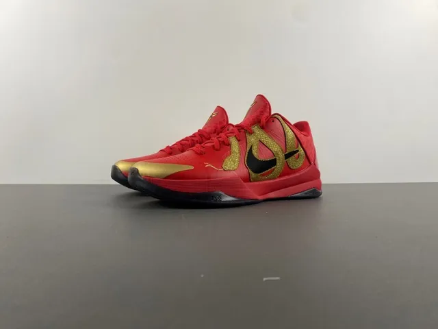Nike Kobe Basketball Shoe Red and Gold Glitter Basketball Shoes 12