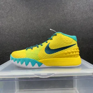 नाइक Kyrie Yellow Teal छिद्रित जाल हाई टॉप बास्केटबॉल जूते