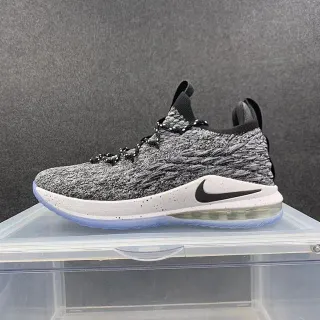 Nike LeBron 15 ग्रे व्हाइट ब्लैक निट बास्केटबॉल जूते