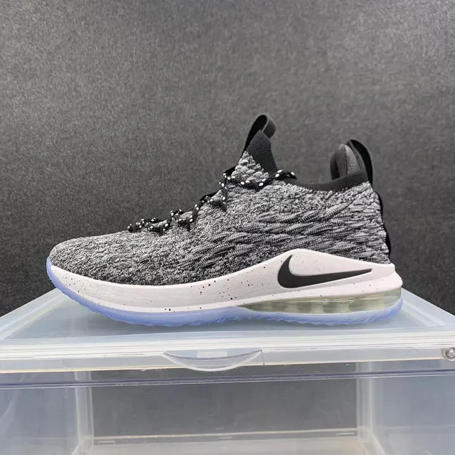Nike LeBron 15 Gray White Black Knit Basketball Shoes 2