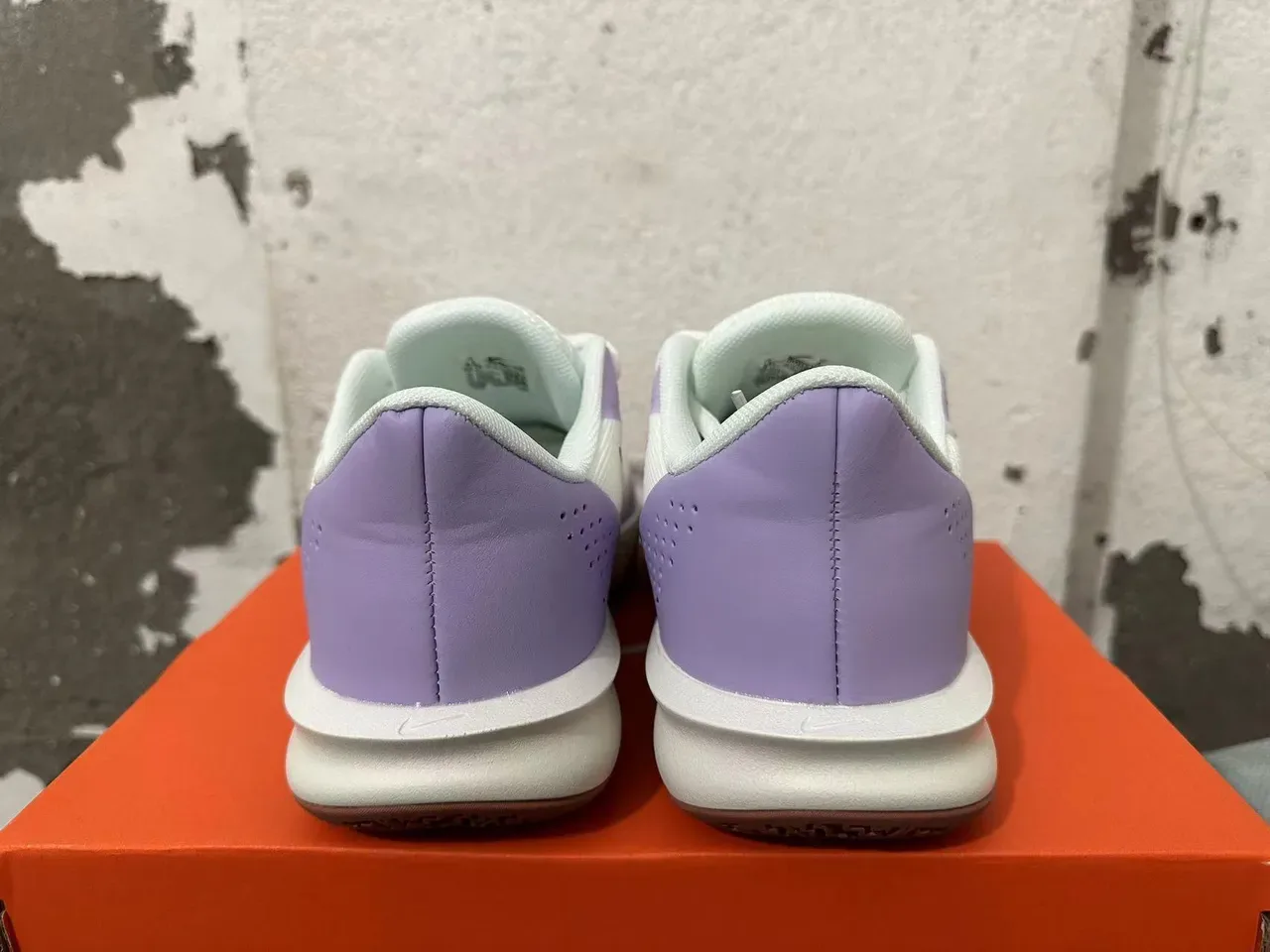 Nike Light Purple and White Perforated Heel Lifestyle Sneakers 2
