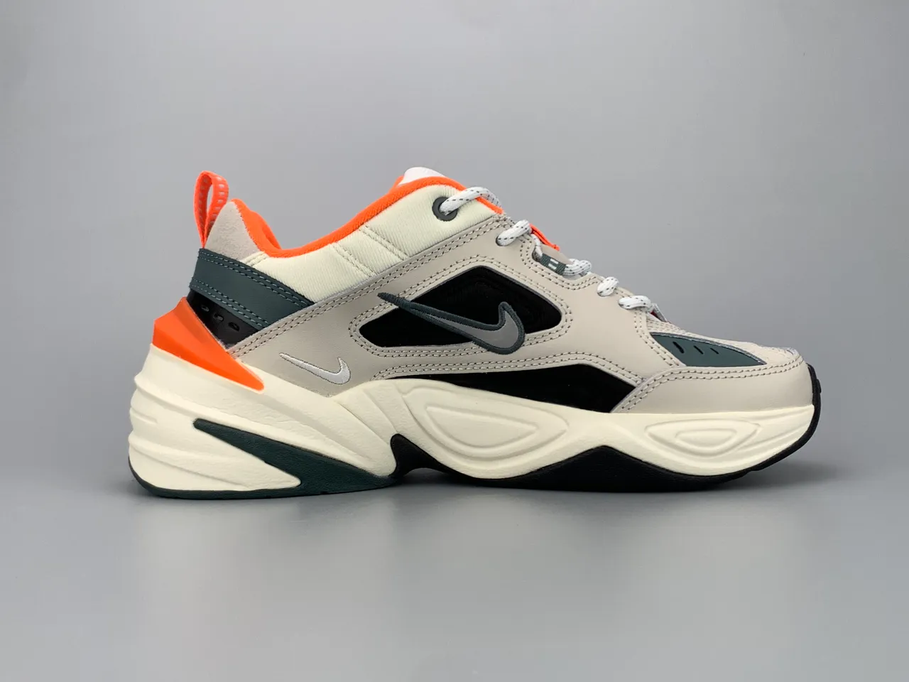Nike M2K Tekno Beige Black Orange Chunky Sneakers 10