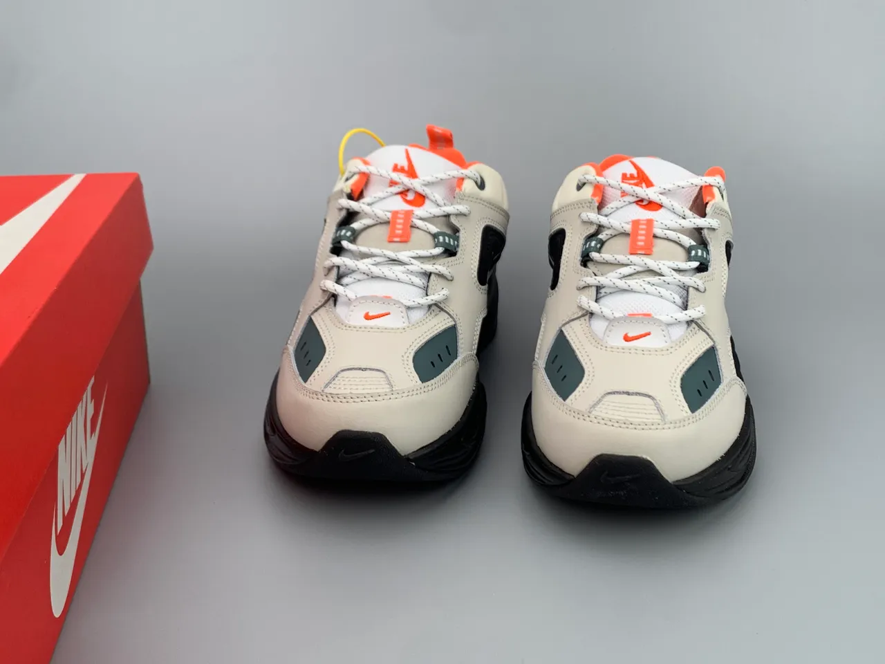 Nike M2K Tekno Off-White Black Orange Teal Lifestyle Sneakers 4